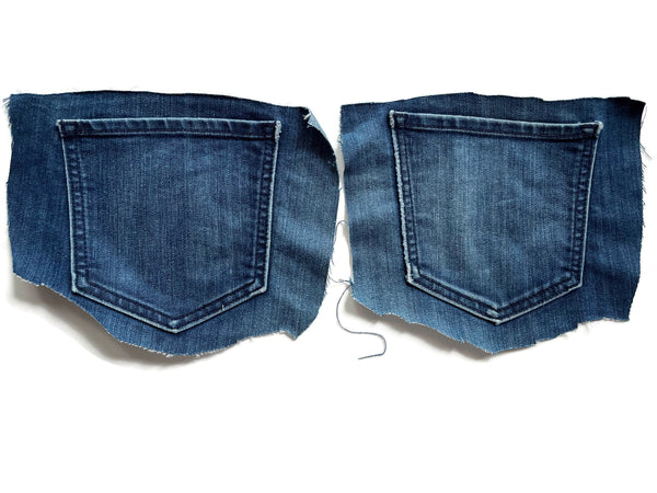 Denim Jeans Pockets for Repurposing - Set of 8 Pockets
