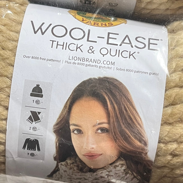 Lion Brand Yarn - Wool-Ease® Thick & Quick® 3-Pack - Peanut Color