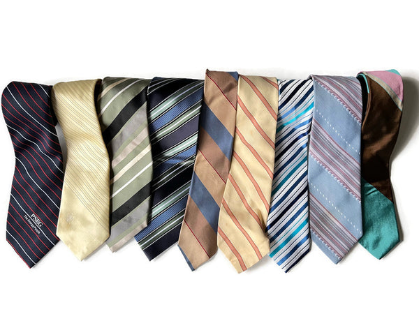 Neckties for Upcycling - Stripes Designs - Choose from 9