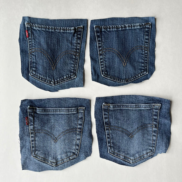 Denim Jeans Pockets for Repurposing - Levi's - Set of 4 Pockets