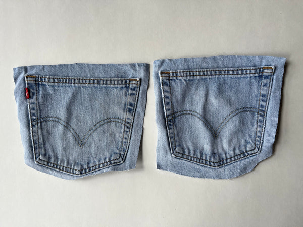 Denim Jeans Pockets for Repurposing - Levi's - Set of 8 Pockets