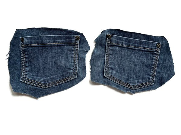 Denim Jeans Pockets for Repurposing - Set of 8 Pockets