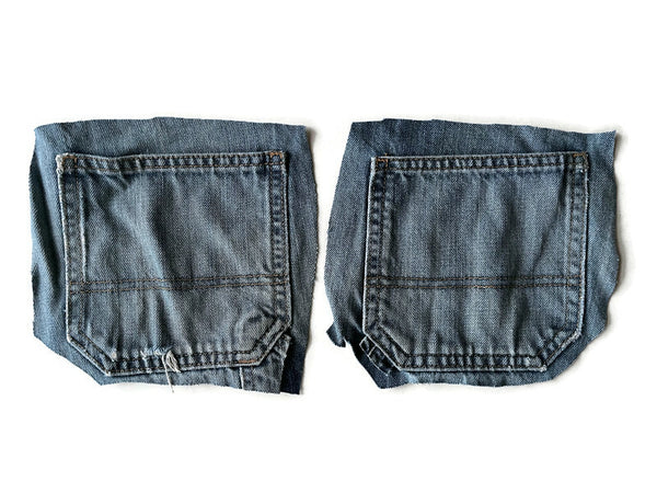 Denim Jeans Pockets for Repurposing - Set of 6 Pockets