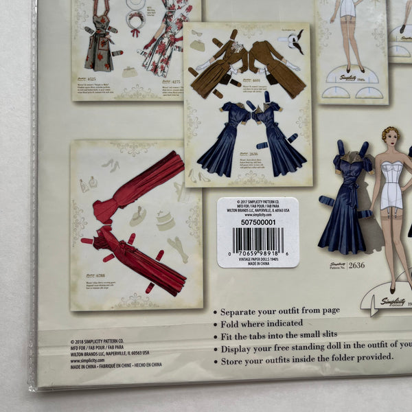 Simplicity Fashion Paper Doll Kit