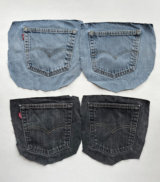 Denim Jeans Pockets for Repurposing - Levi's - Set of 8 Pockets