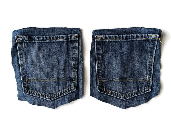 Denim Jeans Pockets for Repurposing - Set of 6 Pockets