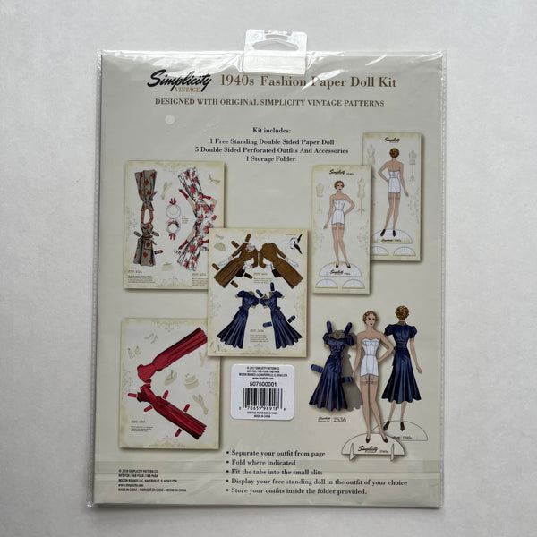 Simplicity Fashion Paper Doll Kit