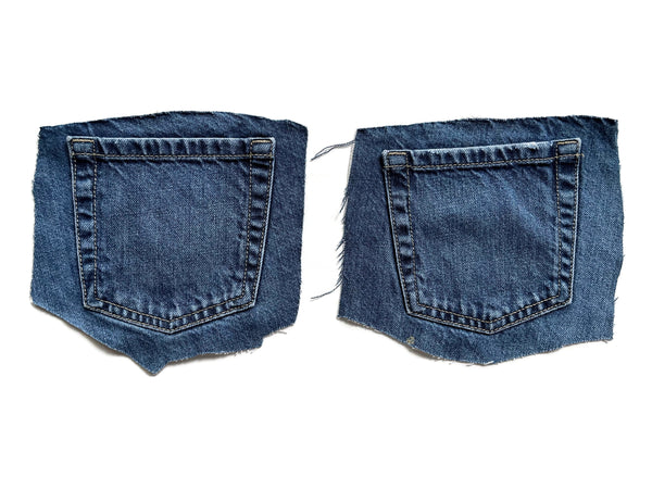 Denim Jeans Pockets for Repurposing - Set of 8 Pockets