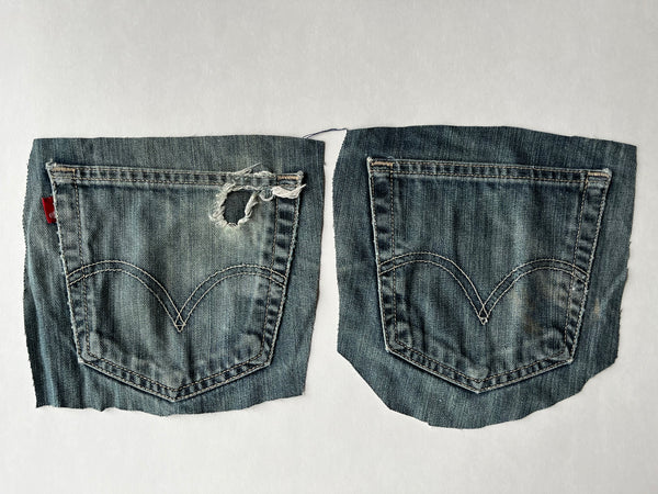 Denim Jeans Pockets for Repurposing - Levi's - Set of 6 Pockets