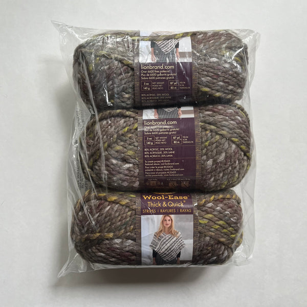Lion Brand Yarn - Wool-Ease® Thick & Quick® Stripes 3-Pack - Urban Camo Color