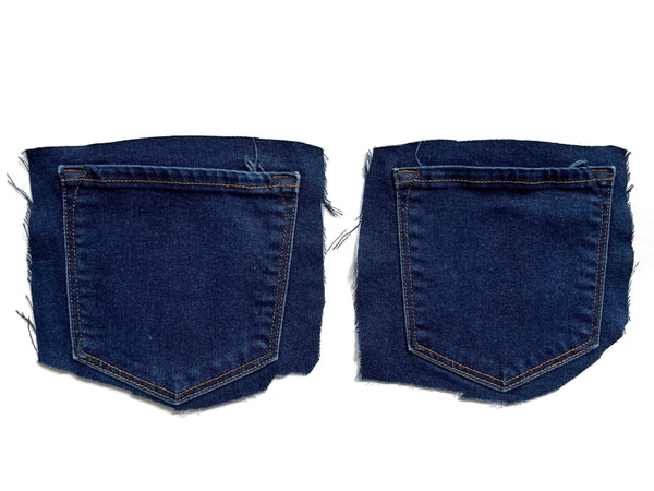 Denim Jeans Pockets for Repurposing - Set of 4 Pockets