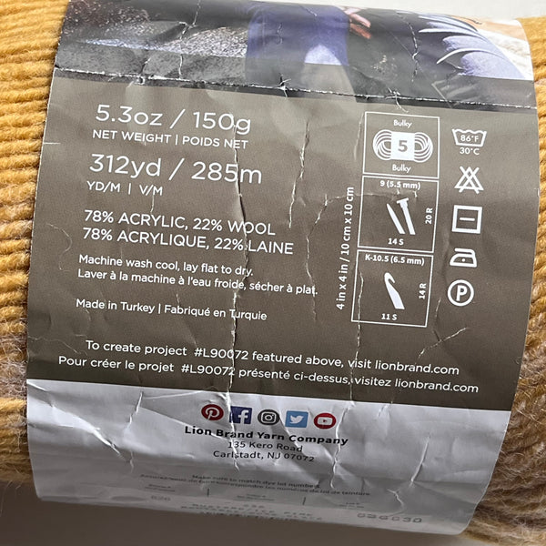 Lion Brand Yarn - Scarfie 3-Pack Plus - Mustard/Ice Pink Color