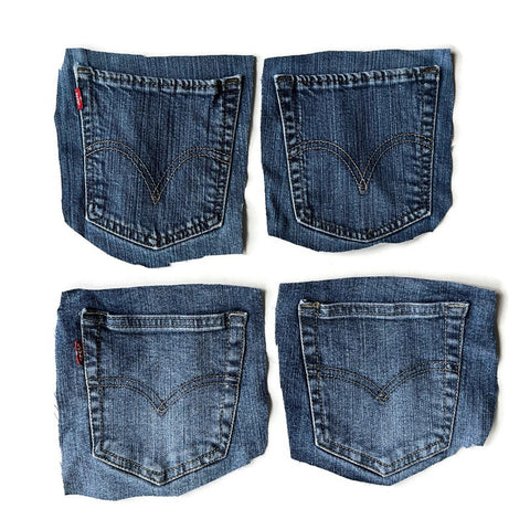Denim Jeans Pockets for Repurposing - Levi's - Set of 4 Pockets