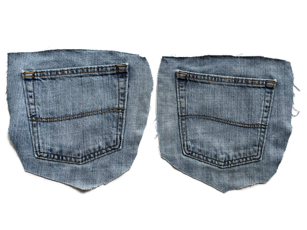 Denim Jeans Pockets for Repurposing - Set of 6 Pockets