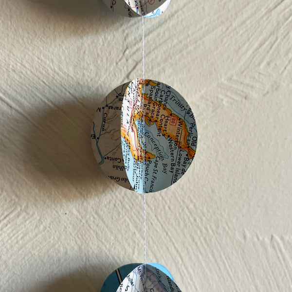 Vintage Nat Geo Atlas Circle Garland
