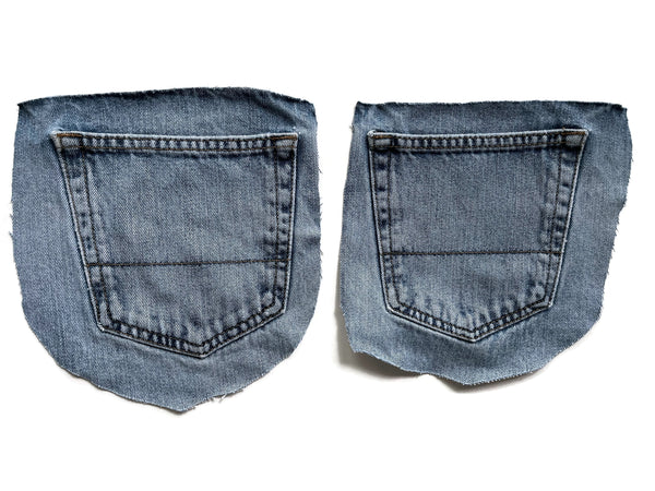 Denim Jeans Pockets for Repurposing - Set of 6 Pockets