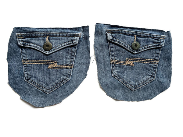Denim Jeans Pockets for Repurposing - Set of 8 Pockets