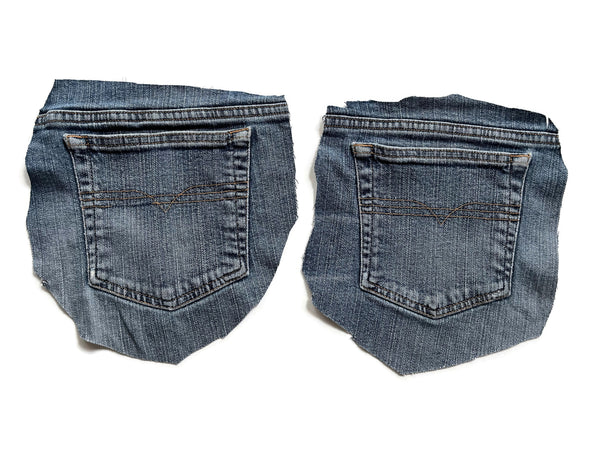 Denim Jeans Pockets for Repurposing - Set of 6 Pockets