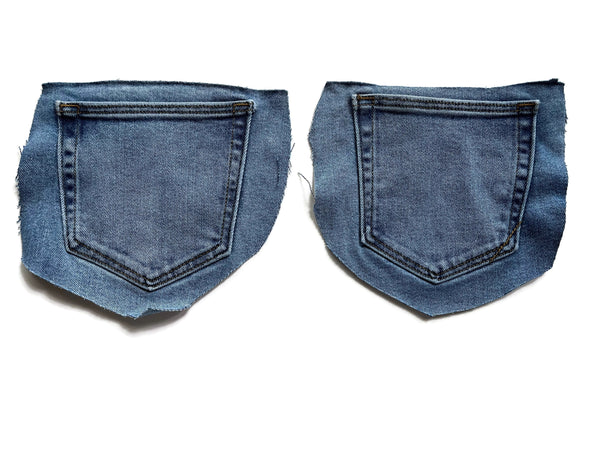 Denim Jeans Pockets for Repurposing - Set of 6 Pockets