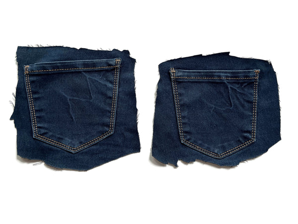 Denim Jeans Pockets for Repurposing - Set of 6 Pockets