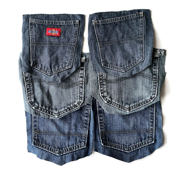 Denim Jeans Pockets for Repurposing - Set of 6 Pockets