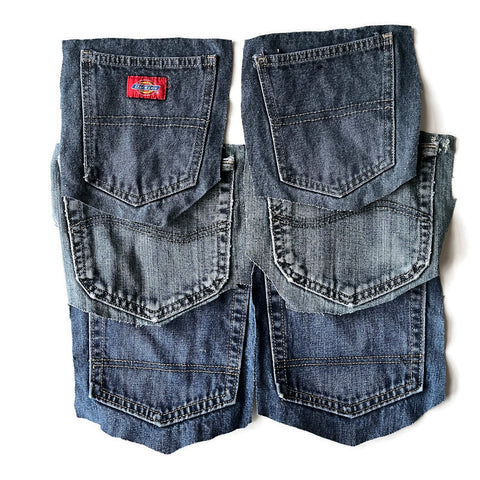 Denim Jeans Pockets for Repurposing - Set of 6 Pockets