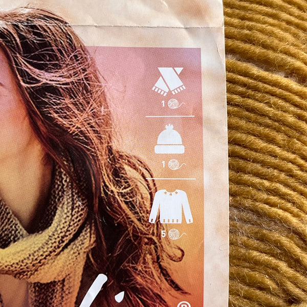 Lion Brand Yarn - Scarfie 3-Pack Plus - Mustard/Ice Pink Color