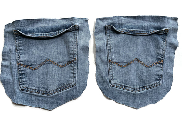 Denim Jeans Pockets for Repurposing - Set of 6 Pockets
