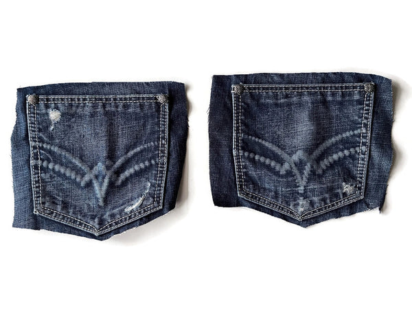 Denim Jeans Pockets for Repurposing - Set of 10 Pockets