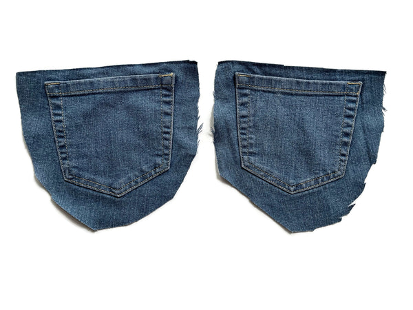 Denim Jeans Pockets for Repurposing - Set of 6 Pockets