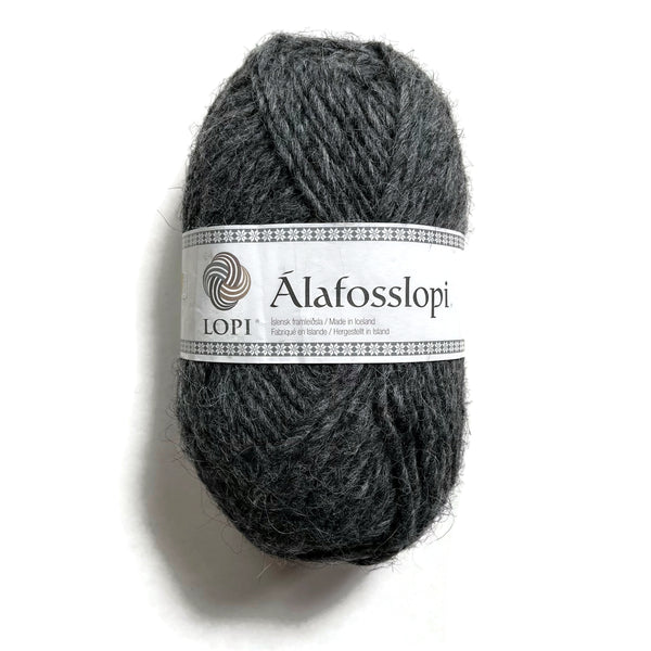 Álafoss Lopi Yarn - New Wool Made in Iceland - Dark Grey Heather Color