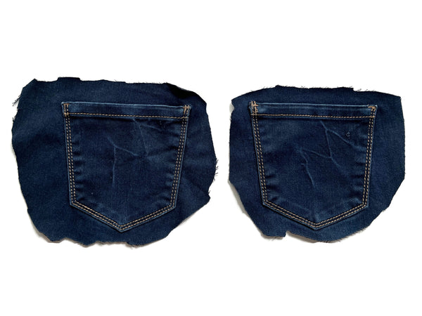 Denim Jeans Pockets for Repurposing - Set of 6 Pockets
