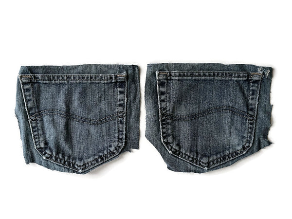 Denim Jeans Pockets for Repurposing - Set of 6 Pockets