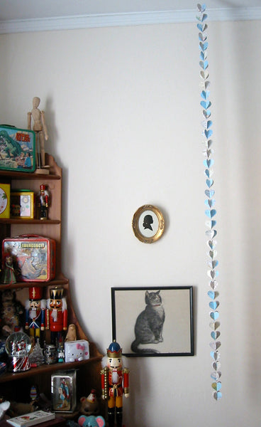 Extra Long Vintage National Geographic Paper Heart Garland