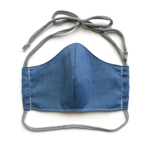 Handmade Mask - Fitted Style - Choose Your Size - Lightweight Denim