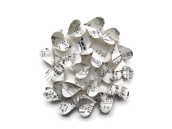 Vintage Sheet Music Paper Heart Garland